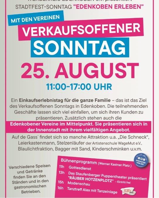 Verkaufsoffener Sonntag 25.8.24